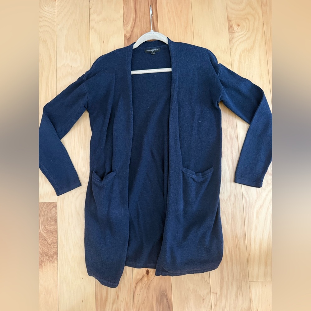 Banana Republic Navy Open-Front Midweight Cardigan